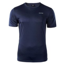 Koszulka męska Hi-Tec Sibic - granatowa, Rozmiar M. T-shirty Hi-tec, l, bez wzorów, z dzianiny, bez kołnierzyka, bez ramiączek. W wyprzedaży za 39.99 zł.