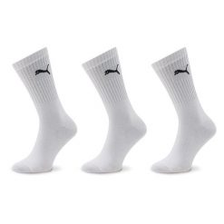 Zestaw 3 par wysokich skarpet unisex Puma. Białe skarpety Puma, bez wzorów. Za 45.99 zł.
