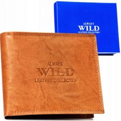 Portfel skórzany Always Wild AW-N992-MAL j. brązowy. Brązowe portfele Always Wild, bez wzorów, ze skóry. Za 45.00 zł.