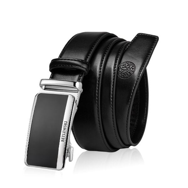 Skórzany pasek męski BETLEWSKI Czarny 130. Czarne paski Betlewski, bez wzorów, ze skóry. Za 99.00 zł.