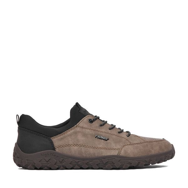 Półbuty Rieker. Brązowe eleganckie półbuty Rieker, bez wzorów, bez obcasa, bez zapięcia. Za 389.99 zł.
