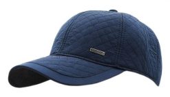 Czapka Granatowa z Daszkiem, z Nausznikami, Pikowana, Jesienno-Zimowy -Pako Jeans. Niebieskie czapki z daszkiem Pako Jeans, na zimę, bez wzorów, z bawełny. Za 65.00 zł.
