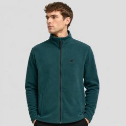 POLAR MĘSKI 4F BLUZA POLAROWA CIEPŁA SPORTOWA TFLEM052 KOLOR ZIELONY. Zielone bluzy bez kaptura 4F, l, bez wzorów, z materiału, bez kaptura. Za 172.99 zł.