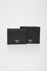 Portfel + etui na karty męskie EMPORIO ARMANI. Portfele Emporio Armani, bez wzorów. W wyprzedaży za 509.40 zł.
