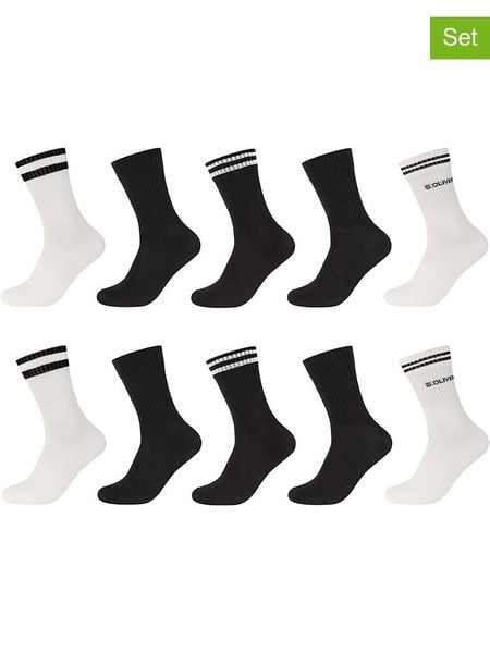 S.Oliver Skarpety (10 par) w kolorze czarno-białym rozmiar: 39-42. Białe skarpety S.Oliver, bez wzorów, z materiału. Za 91.77 zł.