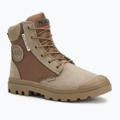 Buty Palladium Pampa Sc Wpn U-S dune. Brązowe buty trekkingowe Palladium, bez wzorów, bez zapięcia. Za 529.99 zł.