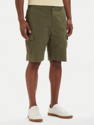 Tommy Hilfiger Szorty materiałowe Twill Cargo MW0MW42350 Khaki Relaxed Fit. Brązowe szorty Tommy Hilfiger, m, bez wzorów, z bawełny. Za 409.99 zł.