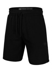 Szorty męskie Pitbull dresowe Pique Rockey. Czarne krótkie spodenki sportowe PITBULL, m, bez wzorów, z bawełny. Za 129.99 zł.