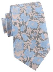 Krawat Męski - Kwiaty na Niebieskim Tle - Alties. Niebieskie krawaty i muchy Alties, bez wzorów, z tkaniny. Za 55.00 zł.
