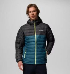Kurtka COLUMBIA POWDER LITE II HOODED JAC Niebieski. Niebieskie kurtki Columbia, m, bez wzorów, z tkaniny, bez kaptura. Za 646.50 zł.