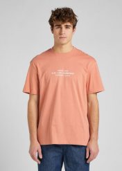 LEE LOGO LOOSE TEE MĘSKI T-SHIRT KOSZULKA RUST L65FFQUK 112145350. T-shirty Lee, l, bez wzorów, bez kołnierzyka, bez ramiączek. Za 69.99 zł.