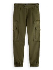 Scotch & Soda Bojówki w kolorze khaki rozmiar: W30/L32. Brązowe joggery i bojówki Scotch & Soda, l, bez wzorów, prążkowane. Za 199.03 zł.