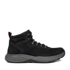 Trzewiki Lasocki. Czarne botki sznurowane Lasocki, bez wzorów, bez obcasa, bez zapięcia. Za 279.99 zł.