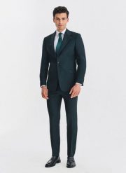 PAKO LORENTE - Wełniany zielony garnitur męski. Zielone garnitury Pako Lorente, do pracy, m, bez wzorów, z wełny. Za 2,499.98 zł.