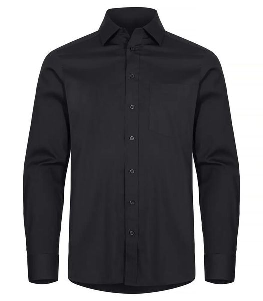 Clique Stretch Shirt L/S – koszula stretch z długim rękawem. Czarne koszule CLIQUE, l, bez wzorów, z bawełny, bez kołnierzyka, bez ramiączek. Za 188.33 zł.