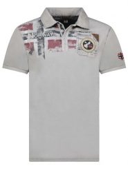 Geographical Norway Koszulka polo "Kimac" w kolorze szarym rozmiar: M. Szare koszulki polo Geographical Norway, m, bez wzorów, z bawełny, bez kołnierzyka, bez ramiączek. Za 119.40 zł.