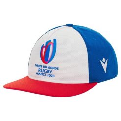 Czapka typu snapback Macron RWC France 2023. Białe czapki z daszkiem Macron, bez wzorów. Za 156.50 zł.