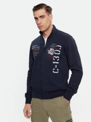 Aeronautica Militare Bluza 232FE1819F511 Granatowy Regular Fit. Niebieskie bluzy Aeronautica Militare, l, bez wzorów, z bawełny, bez kaptura. Za 599.99 zł.
