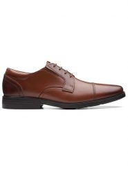 Clarks Skórzane trzewiki "Clarkslite Cap" w kolorze jasnobrązowym rozmiar: 40. Brązowe botki sznurowane Clarks, bez wzorów, bez obcasa, bez zapięcia. Za 150.37 zł.