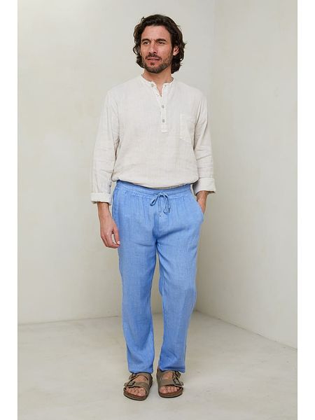 Lin Passion Spodnie w kolorze błękitnym rozmiar: S/M. Niebieskie spodnie materiałowe Lin Passion, na co dzień, m, bez wzorów, z bawełny. Za 100.52 zł.