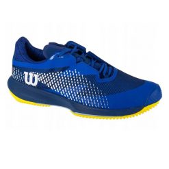Męskie Buty Tenisowe Kaos Swift 1.5. Niebieskie buty turystyczne Wilson, bez wzorów, bez zapięcia, tenisowe. Za 671.99 zł.
