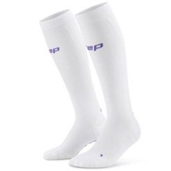 Męskie długie skarpety kompresyjne sportowe Core Ultralight CEP. Białe odzież kompresyjna CEP, bez wzorów, z elastanu. Za 199.00 zł.