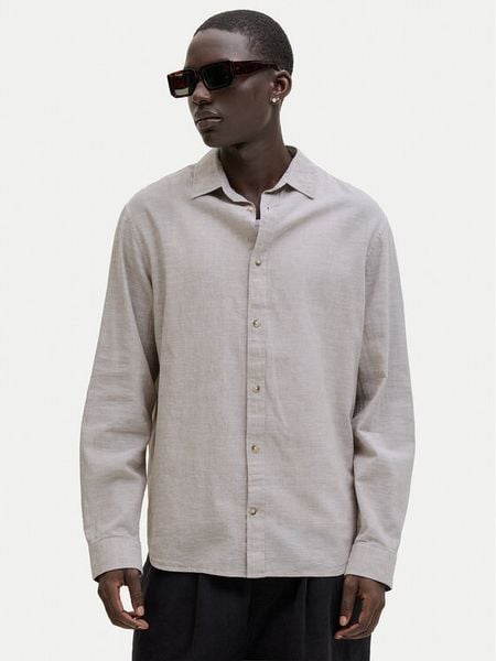 Jack & Jones Koszula Summer 12289174 Beżowy Regular Fit. Brązowe koszule Jack & Jones, m, bez wzorów, z bawełny, bez kołnierzyka, bez ramiączek. Za 159.99 zł.