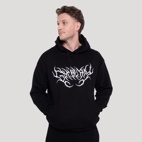 Bluza męska fitness z kapturem oversize Thorn. Czarne bluzy z kapturem GYMBEAM, m, bez wzorów, z bawełny, z kapturem. Za 148.90 zł.