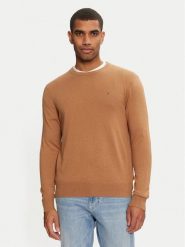 Tommy Hilfiger Sweter MW0MW28046 Beżowy Regular Fit. Brązowe swetry rozpinane Tommy Hilfiger, m, bez wzorów, z bawełny, bez kołnierzyka, bez ramiączek. Za 559.99 zł.