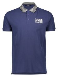 Cavalli CLASS Koszulka polo w kolorze niebieskim rozmiar: XL. Niebieskie bezrękawniki Cavalli Class, xl, bez wzorów, z bawełny, bez kołnierzyka, bez ramiączek. Za 137.10 zł.