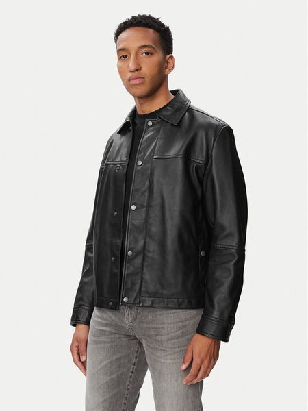 BOSS Kurtka skórzana Joban 50562532 Czarny Regular Fit. Czarne kurtki Boss, m, bez wzorów, ze skóry, bez kaptura. Za 1,849.00 zł.