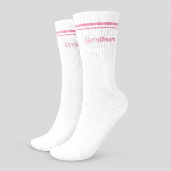 Skarpety unisex fitness 3/4 Crew. Czerwone skarpetki sportowe GYMBEAM, bez wzorów, z bawełny. Za 17.90 zł.