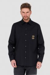 DOLCE & GABBANA Czarna koszula. Czarne koszule Dolce and Gabbana, m, bez wzorów, bez kołnierzyka, bez ramiączek. W wyprzedaży za 1,899.99 zł.