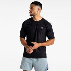 Koszulka turystyczna męska Power Up. Czarne t-shirty sportowe Dare 2B, bez wzorów, bez ramiączek, trekkingowe. W wyprzedaży za 79.99 zł.