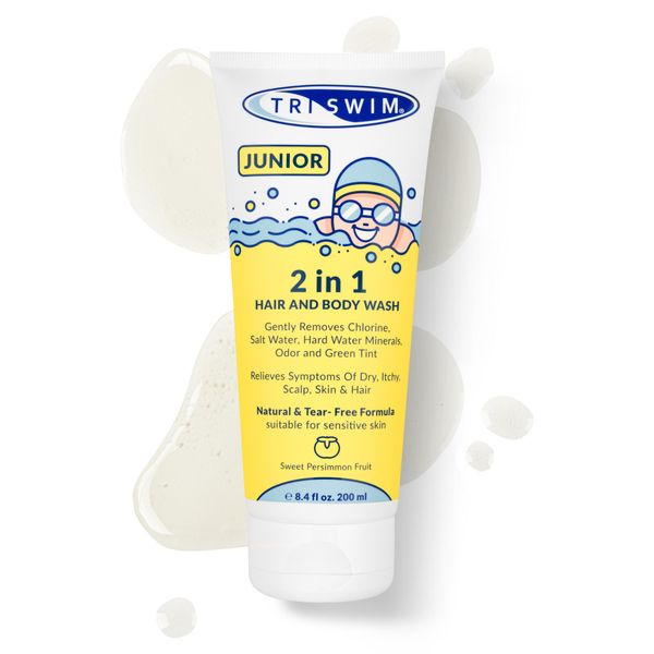 Żel do mycia 2w1 dla dzieci usuwający chlor po pływaniu Zapach Persymony 200ml. Pielęgnacja ciała TRISWIM. Za 34.99 zł.