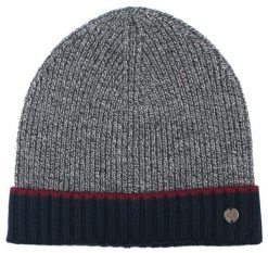 Ciepła, Wełnina Czapka (Beanie) - V. Fraas - Szary Melanż i Granat. Szare czapki zimowe V. Fraas, bez wzorów, z tkaniny. Za 55.00 zł.