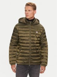 Guess Kurtka puchowa M4YL99 WG922 Zielony Regular Fit. Zielone kurtki Guess, m, z aplikacjami, z puchu, bez kaptura. Za 889.99 zł.