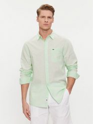 Tommy Jeans Koszula DM0DM18962 Zielony Regular Fit. Zielone koszule Tommy Jeans, m, bez wzorów, z bawełny, bez kołnierzyka, bez ramiączek. Za 209.99 zł.