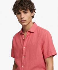 Superdry Koszula Riviera z krótkim rękawem, len – CORAL. Brązowe koszule Superdry, na lato, xl, bez wzorów, ze lnu, bez kołnierzyka, bez ramiączek. Za 345.10 zł.