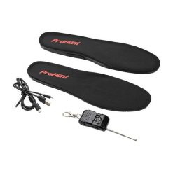 Podgrzewane wkładki z pilotem ProHunt. Czarne buty trekkingowe PROHUNT, bez wzorów, bez zapięcia. Za 443.50 zł.