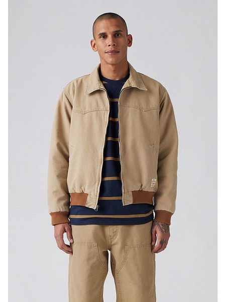 Levi´s Kurtka dżinsowa w kolorze jasnobrązowym rozmiar: L. Brązowe kurtki l, bez wzorów, z bawełny, bez kaptura. Za 222.41 zł.