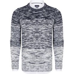 Sweter w kolorze granatowo-białym. Niebieskie swetry nierozpinane Giorgio Di Mare, m, bez wzorów, z wełny, bez kołnierzyka, bez ramiączek. W wyprzedaży za 139.95 zł.