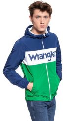 KURTKA WRANGLER WALLY WINDBREAKER BLUE DEPTHS W4707V9JY. Niebieskie kurtki Wrangler, m, bez wzorów, bez kaptura. Za 179.99 zł.