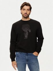 KARL LAGERFELD Bluza 705033 544910 Czarny Regular Fit. Czarne bluzy KARL LAGERFELD, m, bez wzorów, z bawełny, bez kaptura. Za 739.99 zł.