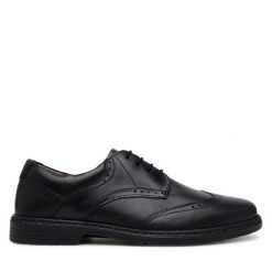Półbuty Josef Seibel. Czarne eleganckie półbuty Josef Seibel, bez wzorów, bez obcasa, bez zapięcia. Za 269.99 zł.