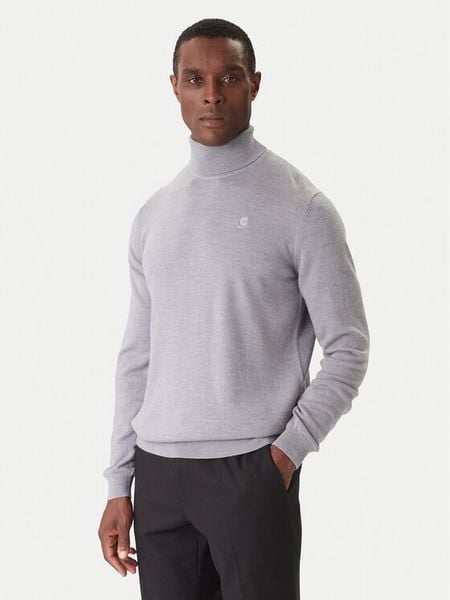 KARL LAGERFELD Golf 655058 554399 Szary Regular Fit. Szare golfy KARL LAGERFELD, m, bez wzorów, z wełny, bez ramiączek. Za 449.99 zł.