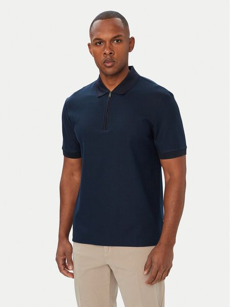 BOSS Polo H-Pei 88 50565320 Granatowy Regular Fit. Niebieskie koszulki polo Boss, m, bez wzorów, z bawełny, bez kołnierzyka, bez ramiączek. Za 629.99 zł.