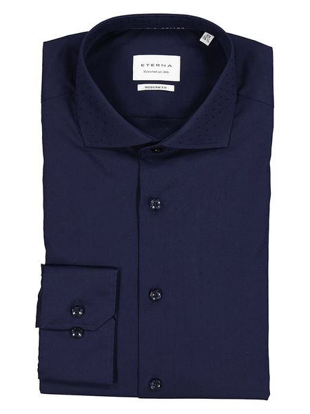 Eterna Koszula - Modern fit - w kolorze granatowym rozmiar: 40. Niebieskie koszule Eterna, bez wzorów, z bawełny, bez kołnierzyka, bez ramiączek. Za 118.28 zł.