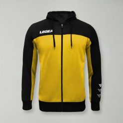 Kurtka Flex do biegania i treningu czarno-żółta. Czarne kurtki Legea, xl, bez wzorów, z bawełny, bez kaptura. Za 72.00 zł.