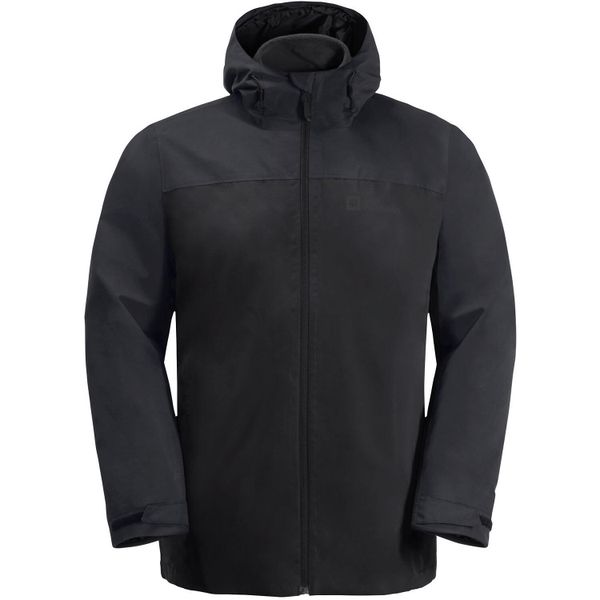 Kurtka trekkingowa męska Jack Wolfskin Taubenberg. Czarne kurtki Jack Wolfskin, m, bez wzorów, z materiału, z kapturem. Za 885.00 zł.